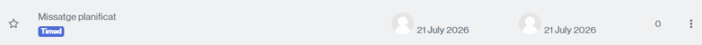 View of a scheduled message in the message list