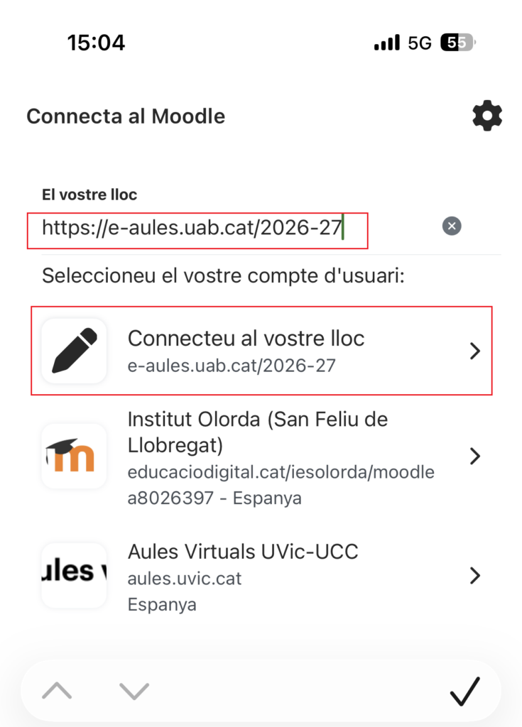 Com introduir l'enllaç als cursos 2026-27